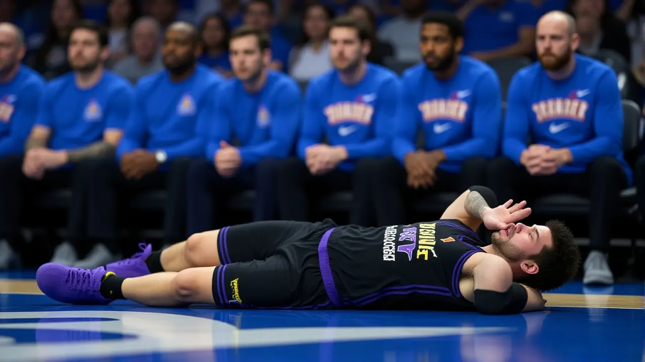 Thunder humilha Lakers por 43 pontos; Doncic sofre lesão grave